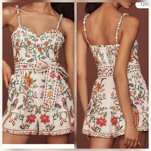 Farm Rio Romper Linen Delicate Forest Romper